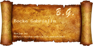 Bocke Gabriella névjegykártya